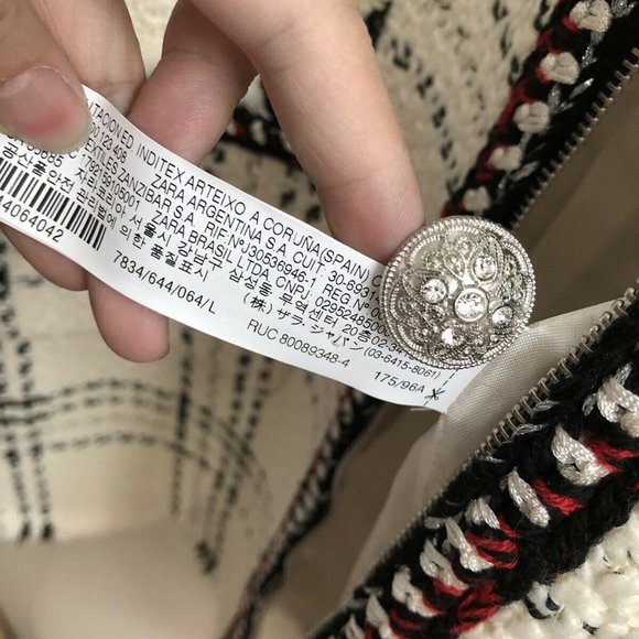 ZARA TWEED PLAID CHECK JACKET COAT 7834/644 - Picture 11 of 12